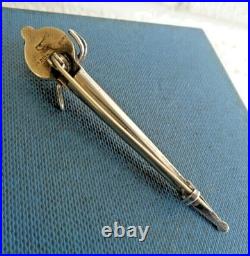 Vintage Scottish Sterling Silver Agate & Amethyst Sword or Cutlass Brooch