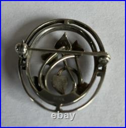 Vintage Scottish Sterling Silver Art Nouveau Brooch By Ola Gorie, Orkney