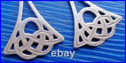 Vintage Scottish Sterling Silver CELTIC Drop Pierced Earrings Ola Gorie Orkney