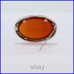 Vintage Scottish Sterling Silver & Carnelian Brooch or Pin Kilt