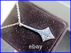 Vintage Scottish Sterling Silver Celtic Drop Pendant Chain Box Ola Gorie Orkney