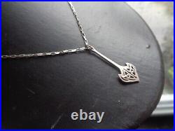 Vintage Scottish Sterling Silver Celtic Drop Pendant + Chain Ola Gorie Orkney