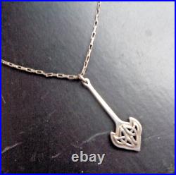 Vintage Scottish Sterling Silver Celtic Drop Pendant + Chain Ola Gorie Orkney