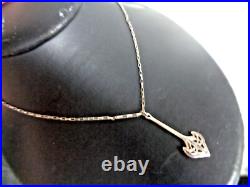 Vintage Scottish Sterling Silver Celtic Drop Pendant + Chain Ola Gorie Orkney