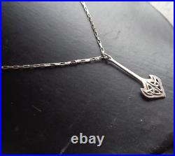 Vintage Scottish Sterling Silver Celtic Drop Pendant + Chain Ola Gorie Orkney