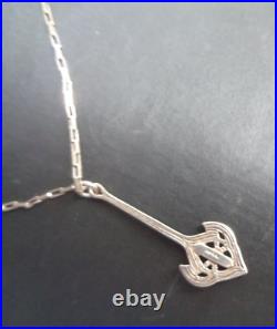 Vintage Scottish Sterling Silver Celtic Drop Pendant + Chain Ola Gorie Orkney