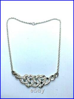 Vintage Scottish Sterling Silver Eternal Knot Necklace by Kenneth Erik Moffatt