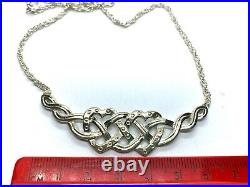 Vintage Scottish Sterling Silver Eternal Knot Necklace by Kenneth Erik Moffatt