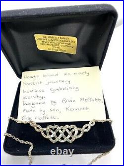 Vintage Scottish Sterling Silver Eternal Knot Necklace by Kenneth Erik Moffatt