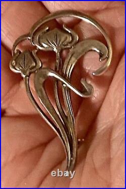 Vintage Scottish Sterling Silver Floral Brooch Malcolm Gray (Ortak)