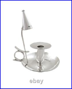 Vintage Scottish Sterling Silver Modernist Chamberstick 1977
