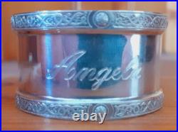 Vintage Scottish Sterling Silver Napkin Ring Angela name engraving, d. 1988