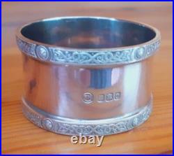 Vintage Scottish Sterling Silver Napkin Ring Angela name engraving, d. 1988