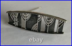 Vintage Scottish Sterling Silver Vikings Ingibiorg Long Brooch By Ola Gorie