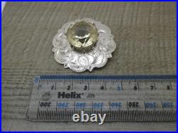 Vintage Scottish WBS Silver Sterling Large 28ct Citrine Kilt Pin Brooch c1967