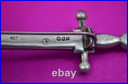 Vintage Scottish sterling silver Brooch Hardstone Sword R A Edinburgh 1965