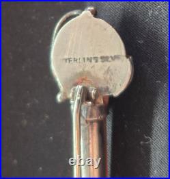 Vintage Scottish sterling silver & agate dirk brooch kilt pin sword