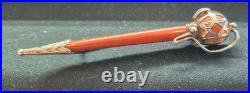 Vintage Scottish sterling silver & agate dirk brooch kilt pin sword