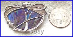 Vintage Sterling PAT CHENEY Ditchfield Art Glass Brooch/Pendant -Celtic Nouveau