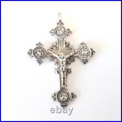 Vintage Sterling Silver Celtic Cross Pendant Necklace Scottish Irish Wedding
