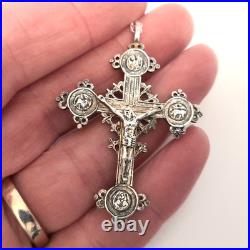Vintage Sterling Silver Celtic Cross Pendant Necklace Scottish Irish Wedding