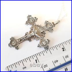 Vintage Sterling Silver Celtic Cross Pendant Necklace Scottish Irish Wedding