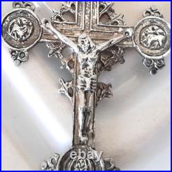 Vintage Sterling Silver Celtic Cross Pendant Necklace Scottish Irish Wedding