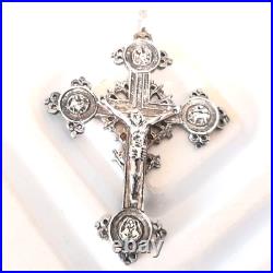 Vintage Sterling Silver Celtic Cross Pendant Necklace Scottish Irish Wedding