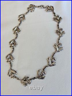 Vintage Sterling Silver Danecraft Scottish Thistle Link Charm Necklace 15