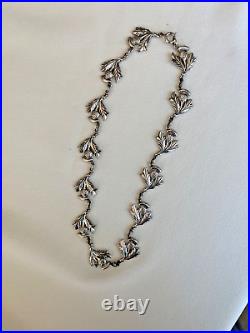 Vintage Sterling Silver Danecraft Scottish Thistle Link Charm Necklace 15