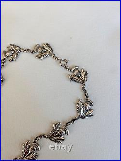 Vintage Sterling Silver Danecraft Scottish Thistle Link Charm Necklace 15