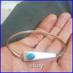 Vintage Sterling Silver Kit Heath Scottish Bangle Set with Turquoise UK Hallmark