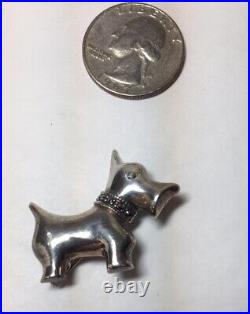 Vintage Sterling Silver Marcasite Scottish Terrier Dog Pin 8 Gram 2 3/8X 1 1/8