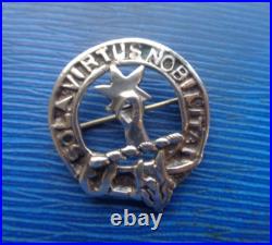 Vintage Sterling Silver Scottish Brooch Badge h/m 1962 Glasgow Clan Henderson
