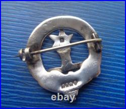 Vintage Sterling Silver Scottish Brooch Badge h/m 1962 Glasgow Clan Henderson