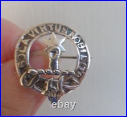 Vintage Sterling Silver Scottish Brooch Badge h/m 1962 Glasgow Clan Henderson