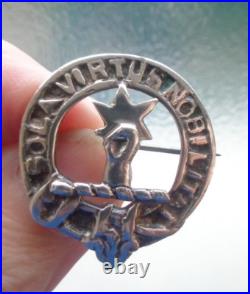 Vintage Sterling Silver Scottish Brooch Badge h/m 1962 Glasgow Clan Henderson