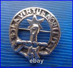 Vintage Sterling Silver Scottish Brooch Badge h/m 1962 Glasgow Clan Henderson