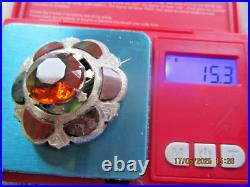 Vintage Sterling Silver Scottish Brooch, Cluster, 4.3 CM Across, 15.3 Gram
