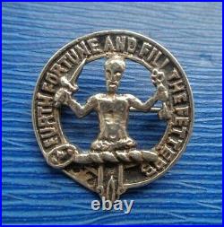 Vintage Sterling Silver Scottish Brooch or Badge c. 1940/50s Clan MURRAY