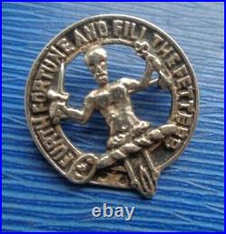 Vintage Sterling Silver Scottish Brooch or Badge c. 1940/50s Clan MURRAY