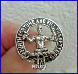 Vintage Sterling Silver Scottish Brooch or Badge c. 1940/50s Clan MURRAY