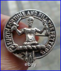 Vintage Sterling Silver Scottish Brooch or Badge c. 1940/50s Clan MURRAY