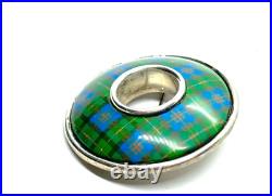 Vintage Sterling Silver Scottish Clan Malcolm Tartan Brooch 24.6 grams