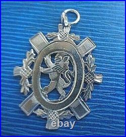 Vintage Sterling Silver Scottish Lion Fob Medal or Pendant h/m 1921 Chester