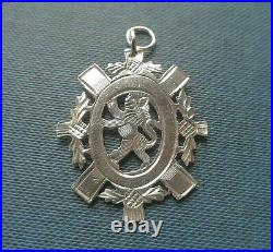 Vintage Sterling Silver Scottish Lion Fob Medal or Pendant h/m 1921 Chester