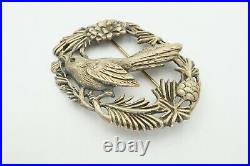 Vintage Sterling Silver Scottish Thistle Bird Pin Brooch