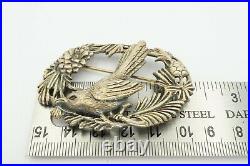 Vintage Sterling Silver Scottish Thistle Bird Pin Brooch