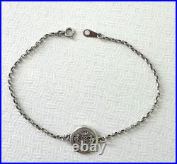 Vintage Sterling Silver Scottish Thistle Bracelet 7.25 ST SIL 925 H-in-Circle