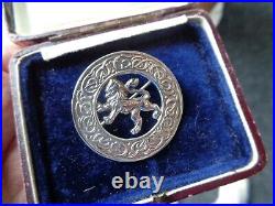 Vintage Stg. Silver Brooch h/m 1954 Glasgow Scottish Rampant Lion Robert Allison